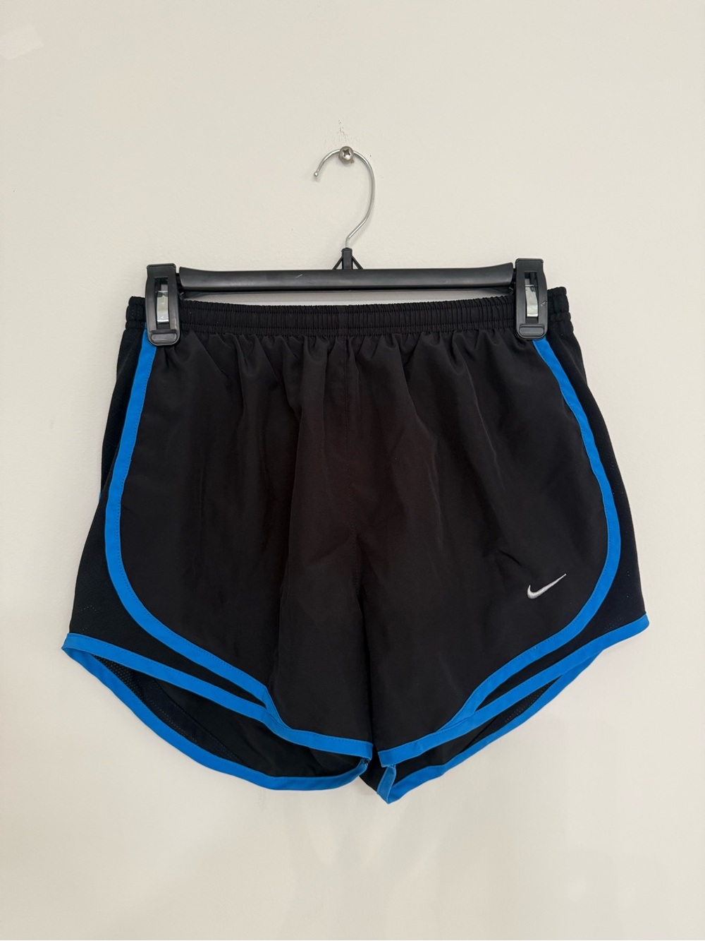 Nike Black Athletic Shorts with Blue Trim